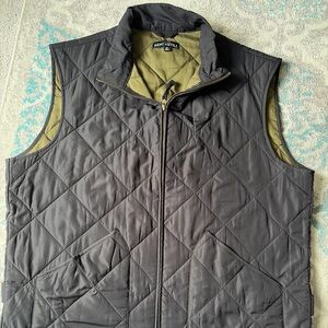 J Crew Mercantile Men's Quilted Vest Size X- Large Blue Full Zip